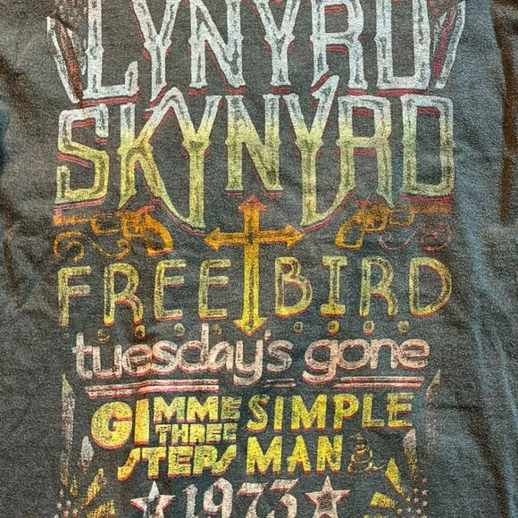 Lynyrd Skynyrd Graphic Short Sleeve Tee, dark grey w/ graphic, OVERSIZED XS - Picture 3 of 9